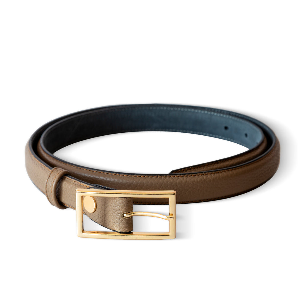 Gray Floater Leather Belt