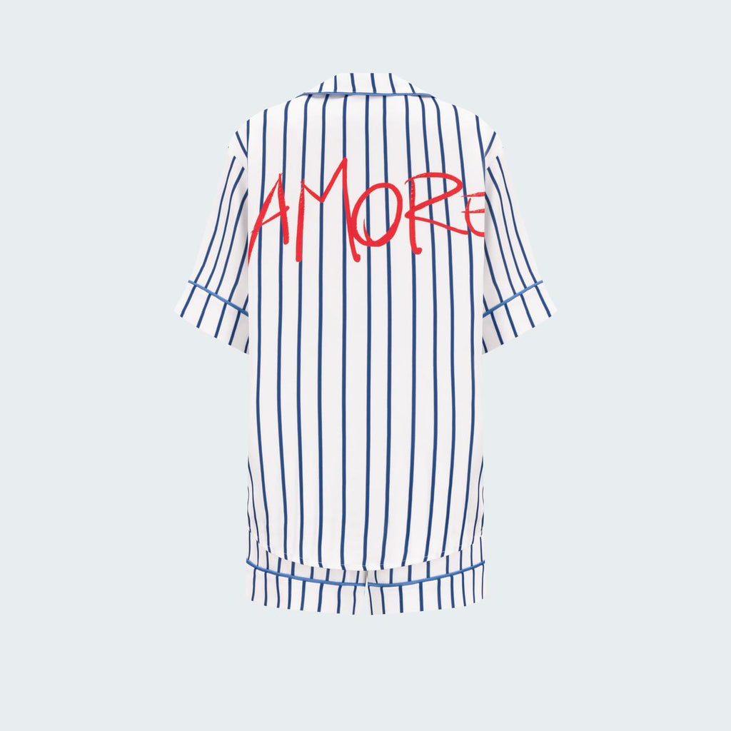 Blue Stripes Amore  Short Set