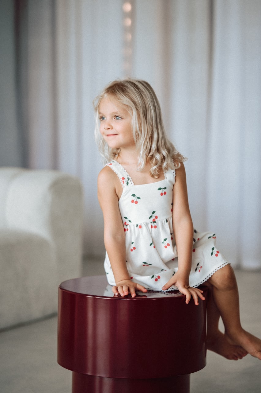 Ava Dress in Cherry Pop Print