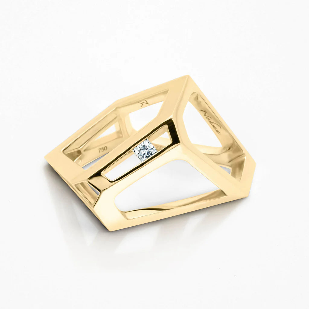 Celestial Module - 18K with Princess-cut Diamond