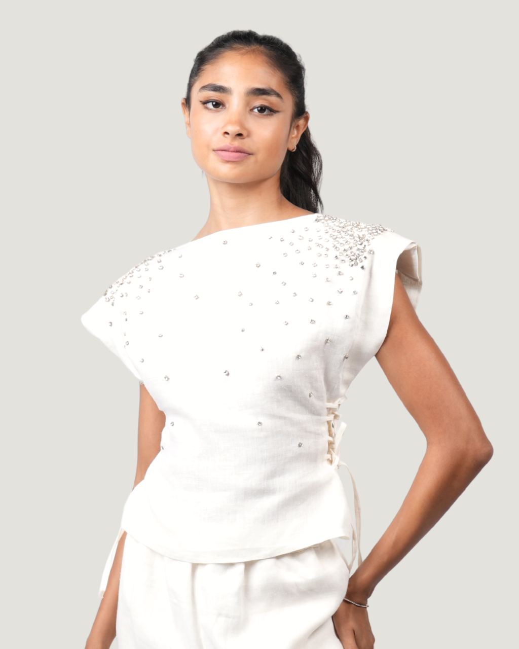 Riviera Chaotic Shoulder Top