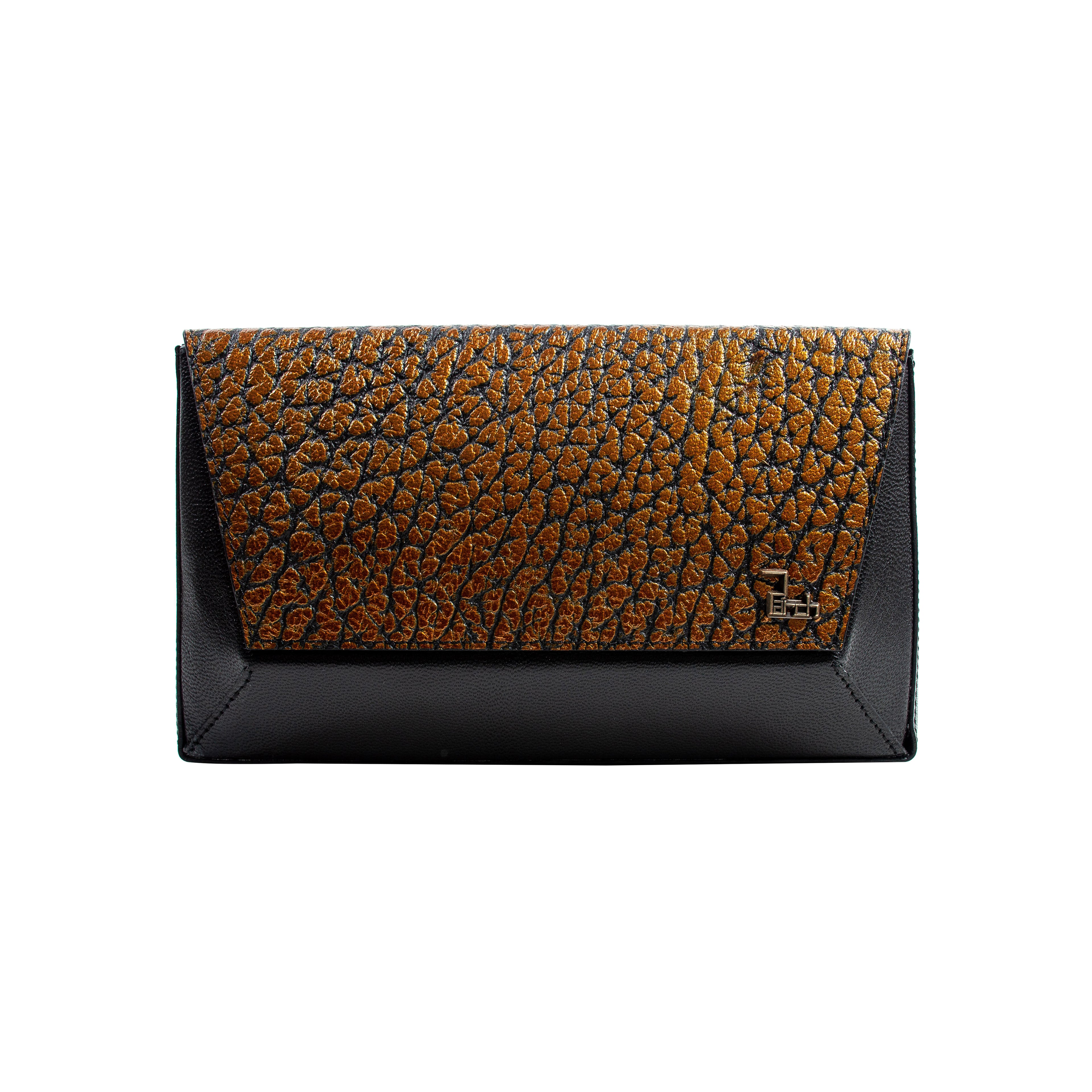 Persia Leather Shoulder Bag | Black-Gold