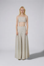 Linen Spaghetti Strap Crop Top