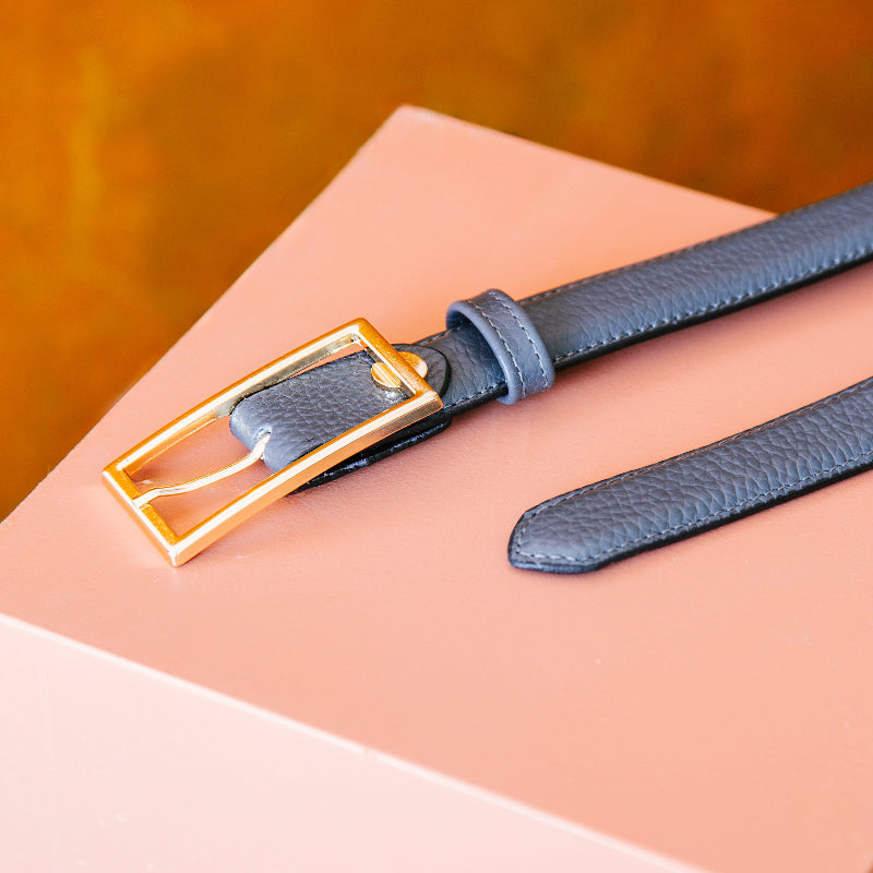 Gray Floater Leather Belt