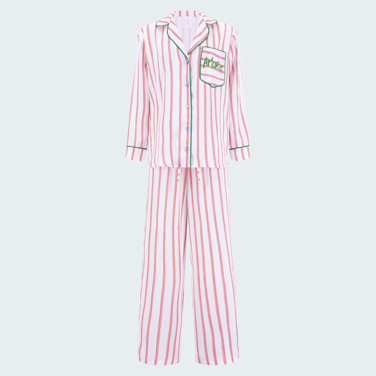 Pink Stripes Ti Amo Long Set
