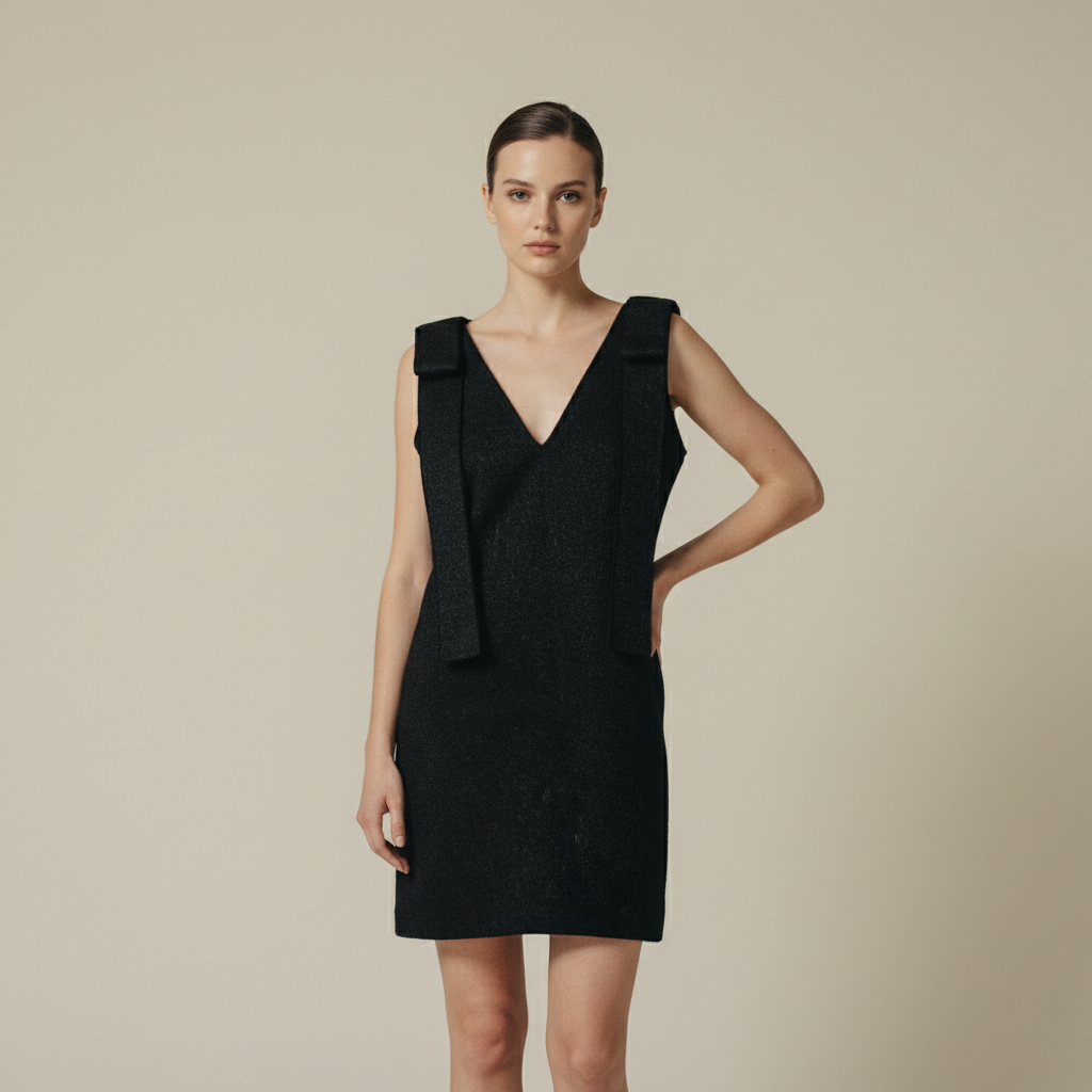 Shoulder Bow Mini Dress