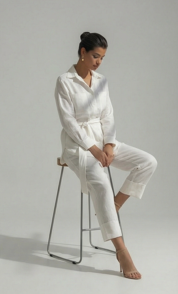 Safari off White Linen Set