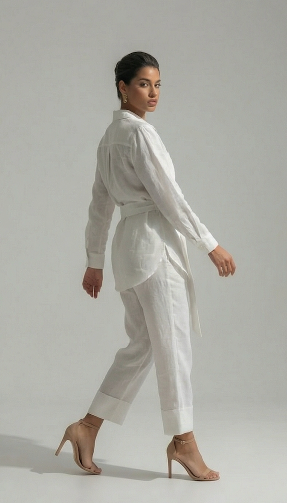 Safari off White Linen Set