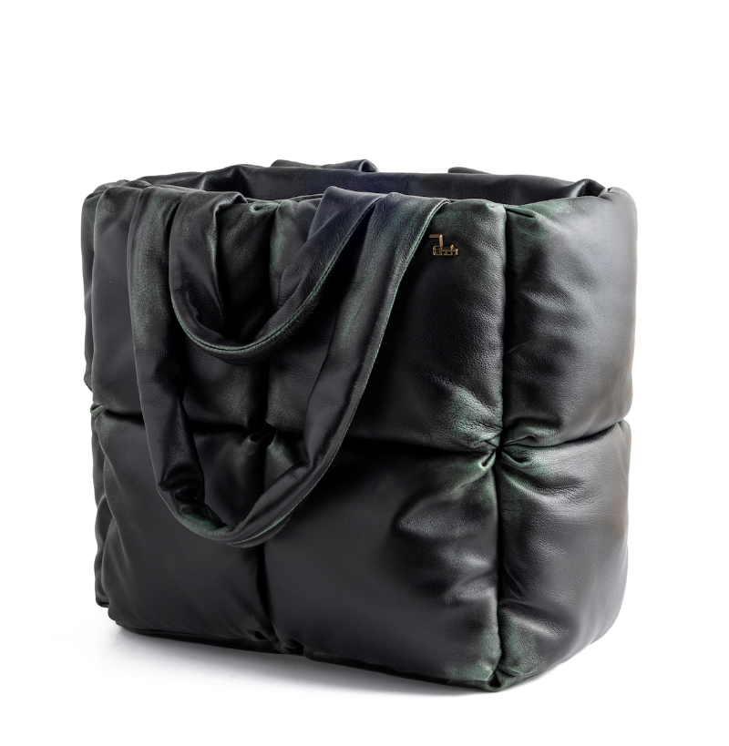 Chess Leather Shoulder Bag - Black