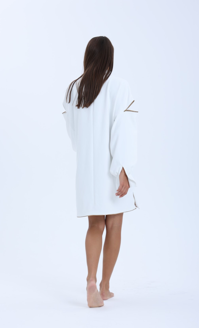 Deconstructed Zipper Shirt Dress