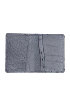 Ostrich Leather Cardholder | Grey