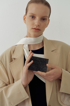 Ostrich Leather Cardholder | Black No1