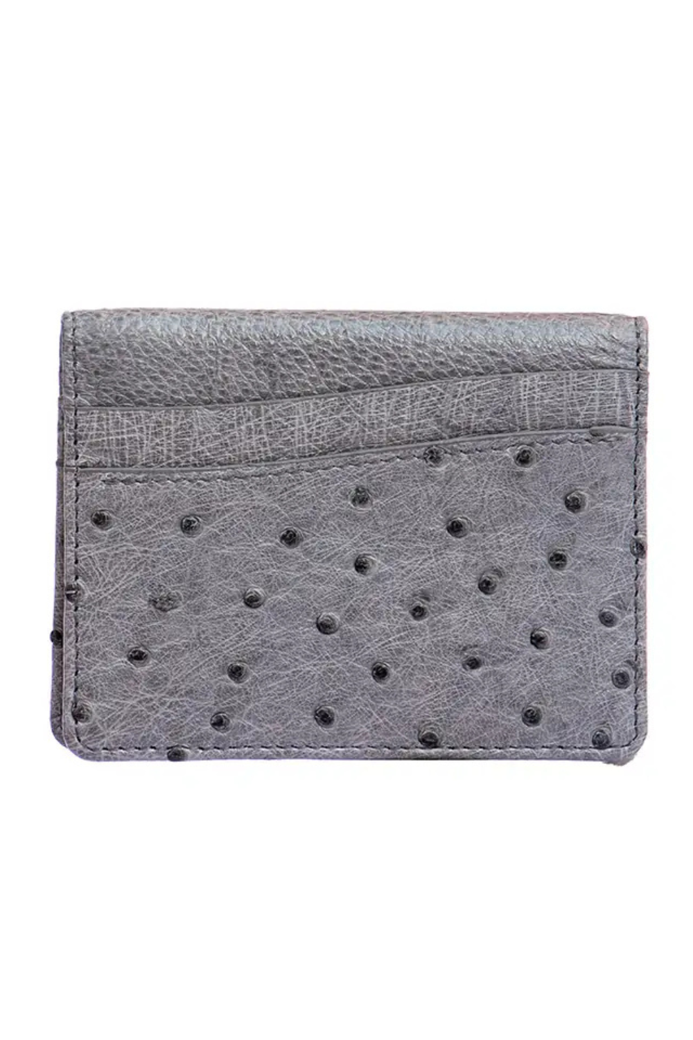 Ostrich Leather Cardholder | Grey