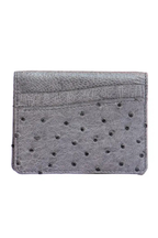 Ostrich Leather Cardholder | Grey