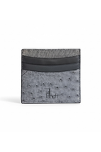 Ostrich Leather Cardholder | Grey No1