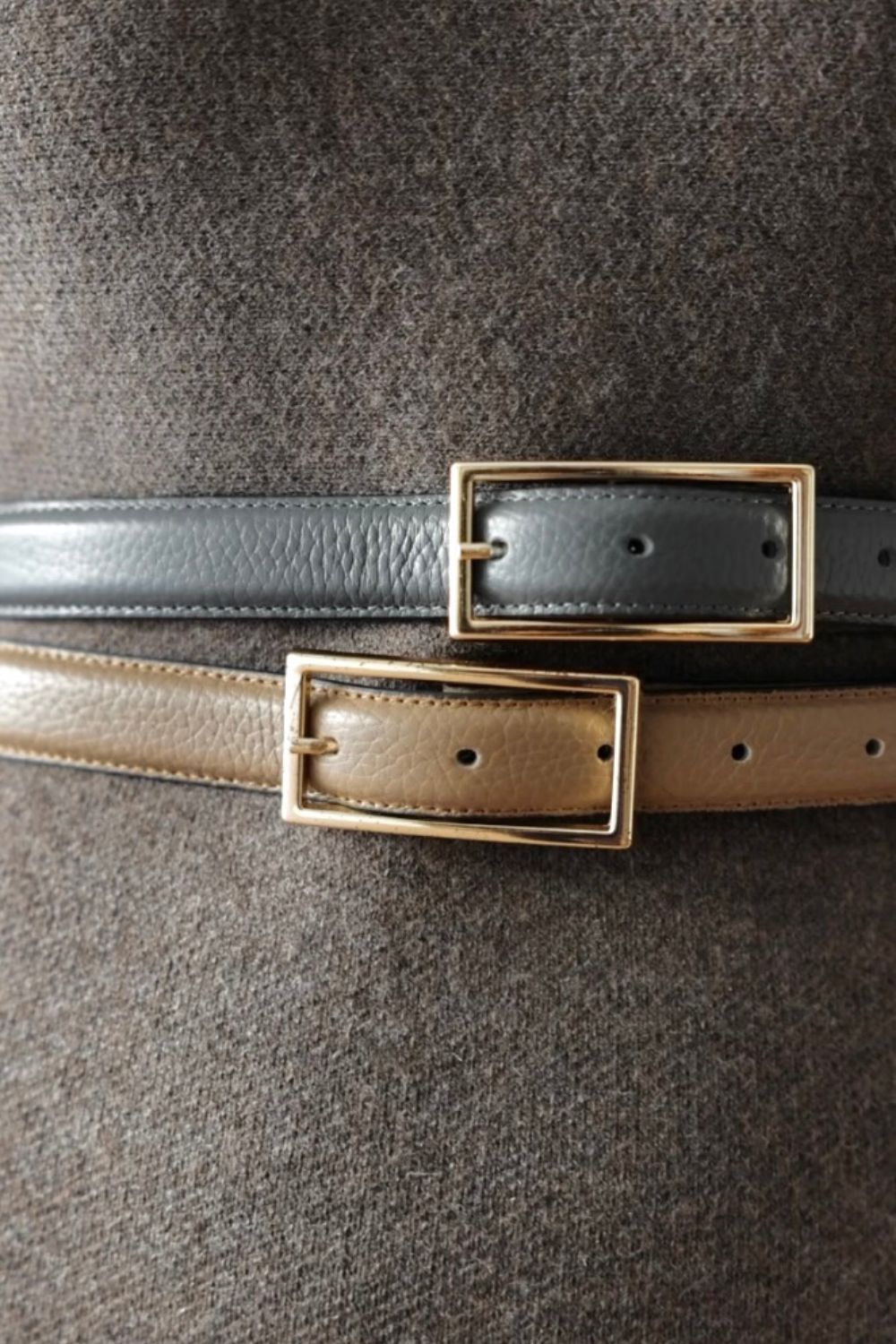 Beige Leather Belt
