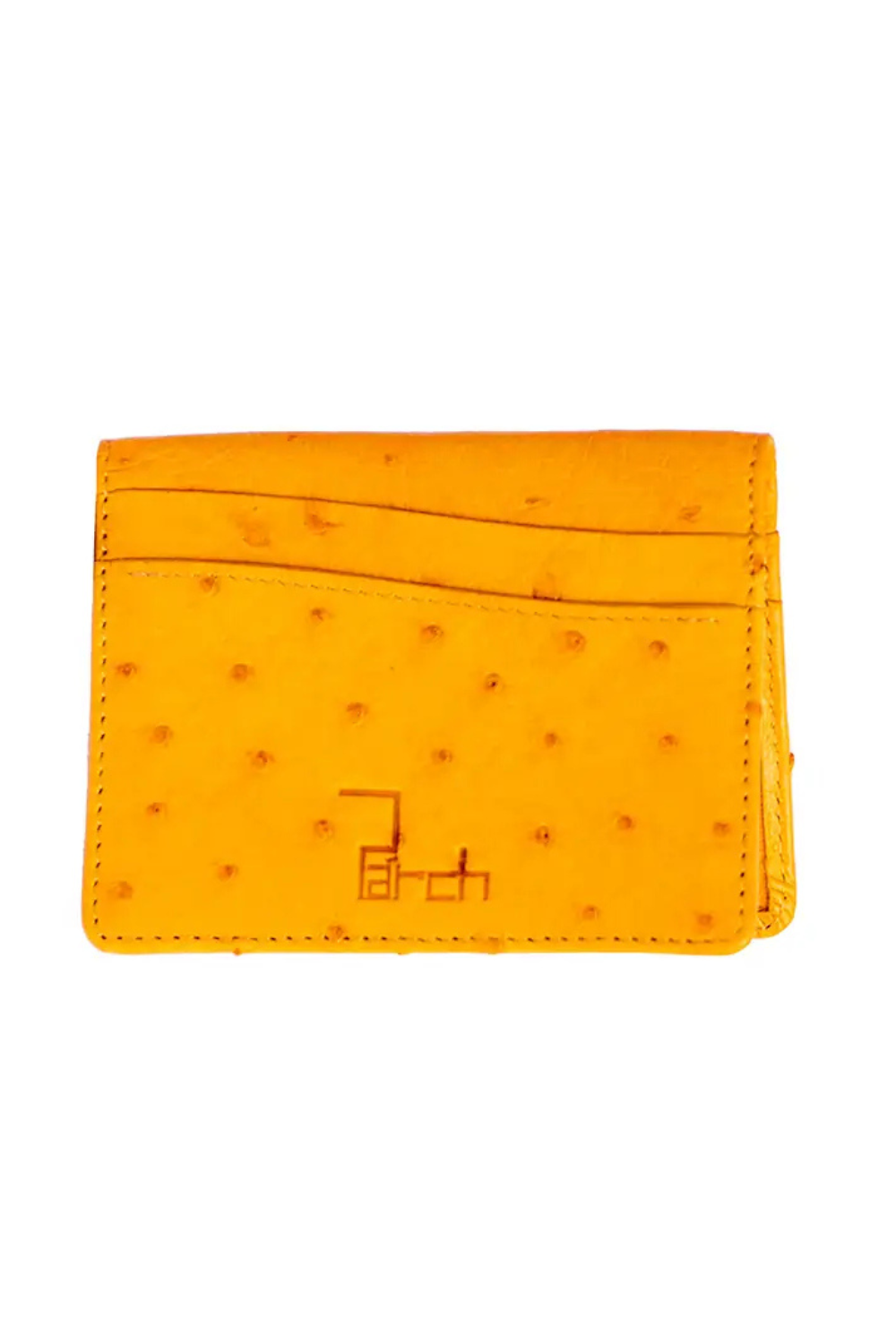 Ostrich Leather Cardholder | Yellow