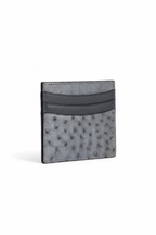 Ostrich Leather Cardholder | Grey No1