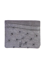 Ostrich Leather Cardholder | Grey