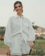 SHIRT & SHORTS VICTORIA | LINEN SET