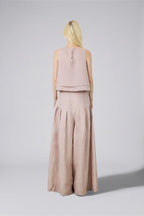 Double Layer Pure Linen Top Blush