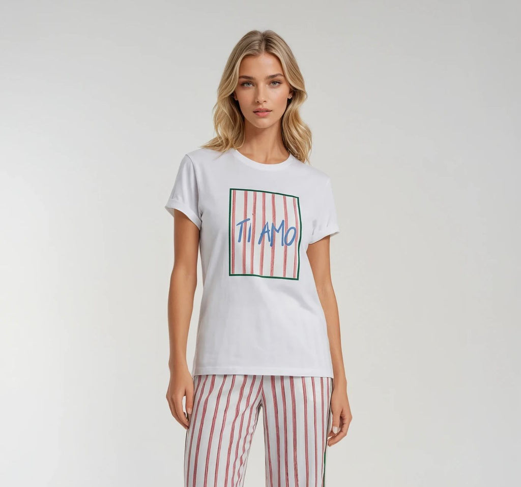 Pink Stripes Ti Amo T-shirt