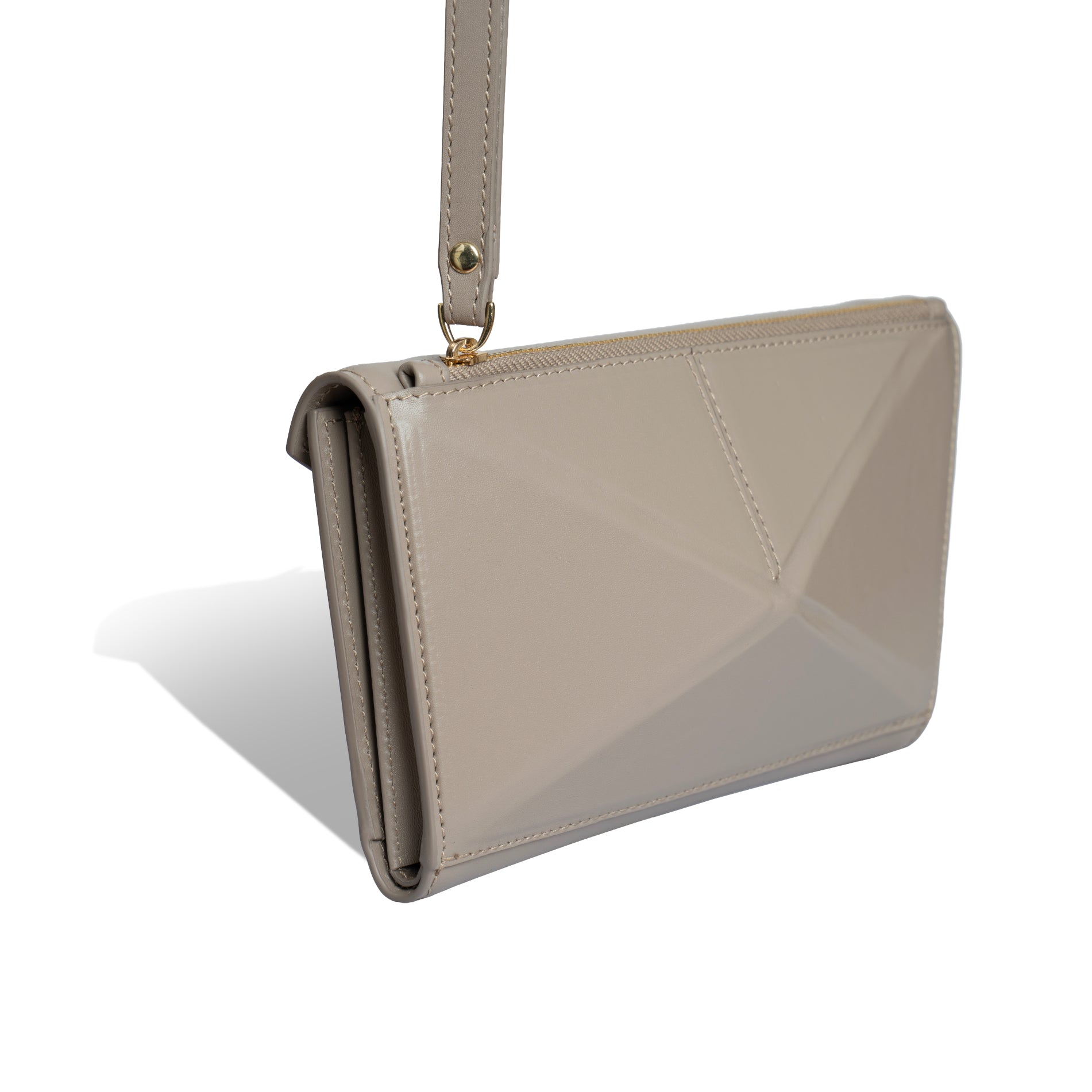 Diamond Leather Bag | Beige