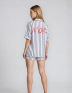 Blue Stripes Amore  Short Set